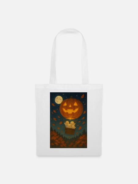 Kürbis Halloween Geister - Stoffbeutel - Weiß