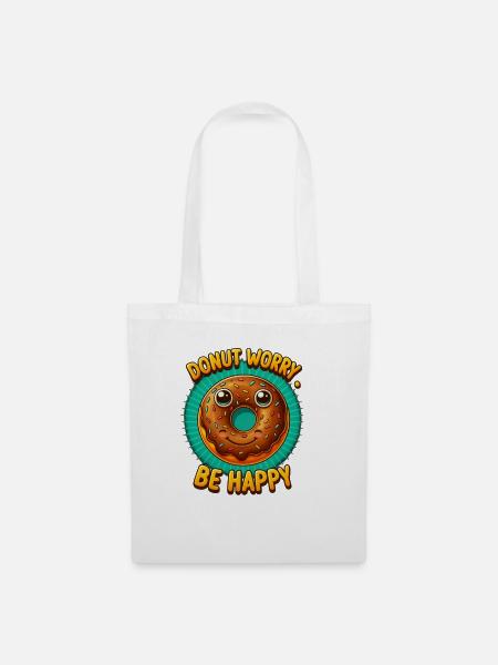 Donut Worry be happy - Stoffbeutel - Weiß