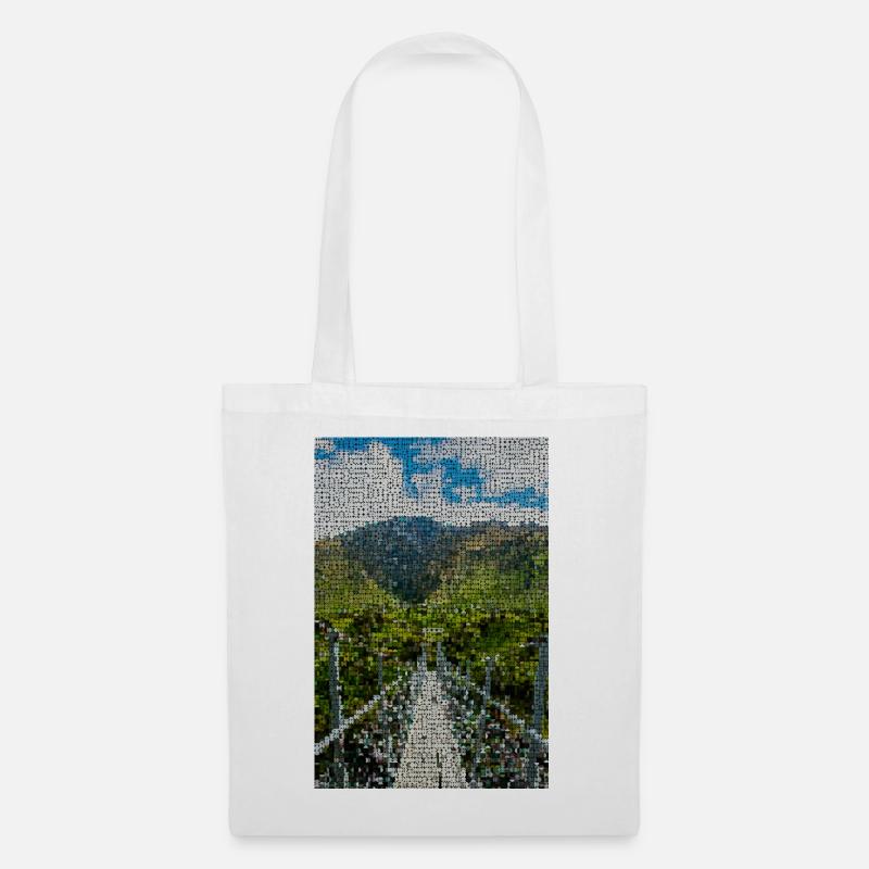 Path through green mountain landscape - Tote Bag - white