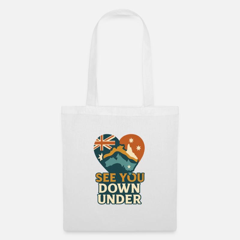 See You Down Under – Australien Shirt - Stoffbeutel - Weiß