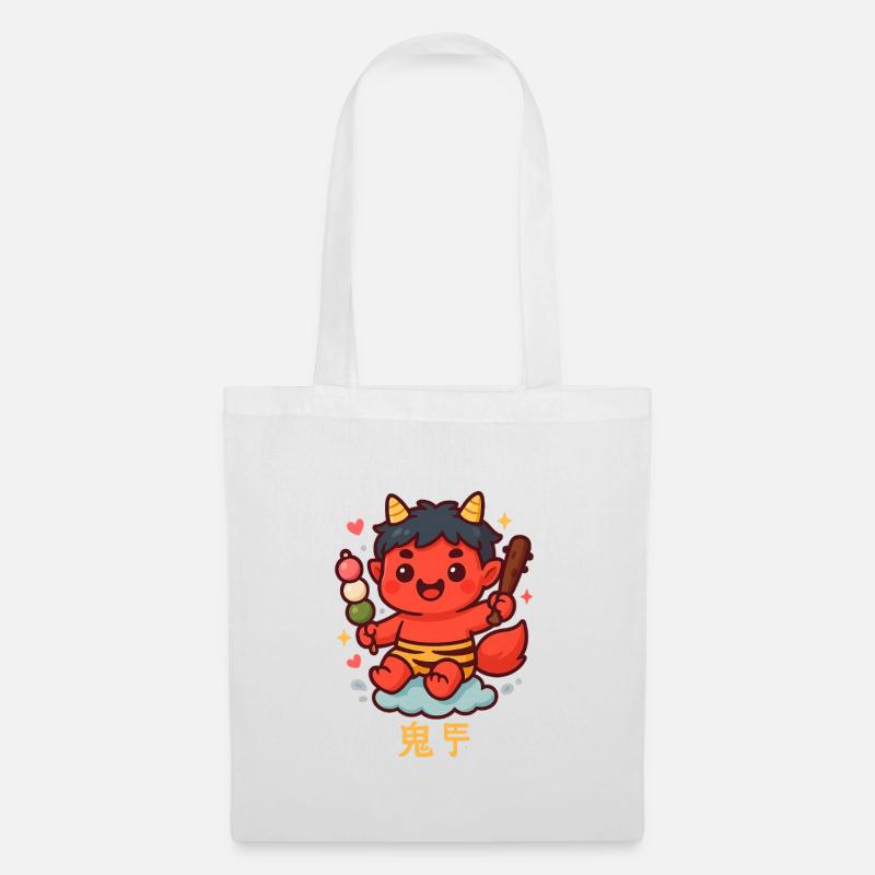 Oni doux avec dango et bâton - Sac en tissu - blanc