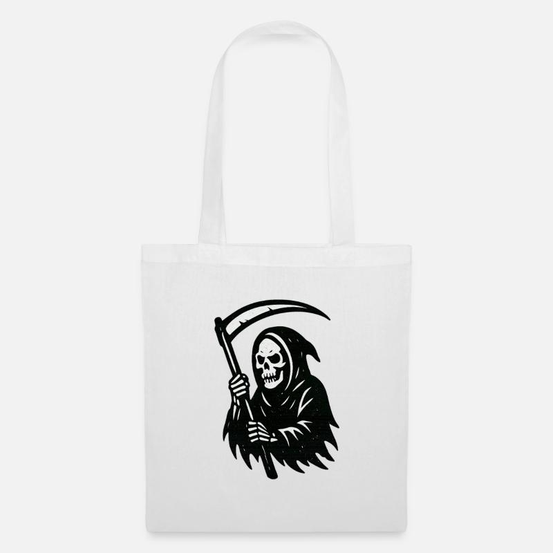 Sensenmann Silhouette Druck - Stoffbeutel - Weiß