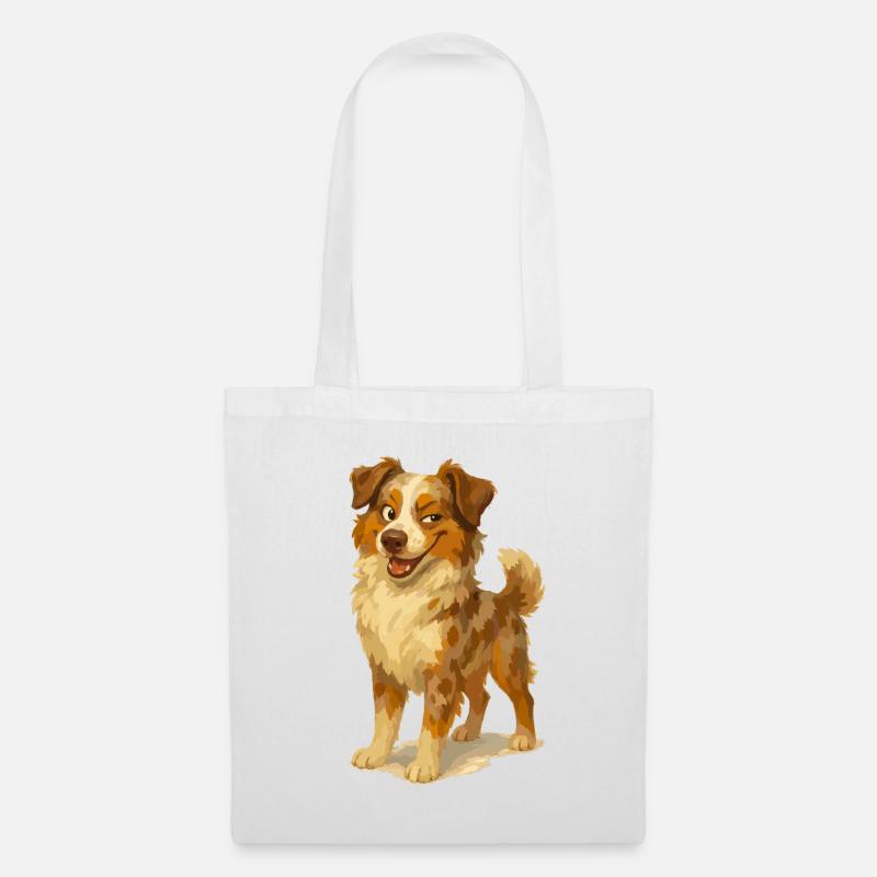 Frecher Australian Shepherd Cartoon - Stoffbeutel - Weiß