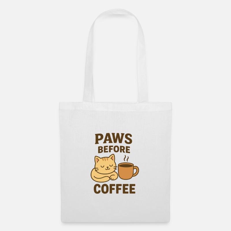 paws before coffee - Tote Bag - white