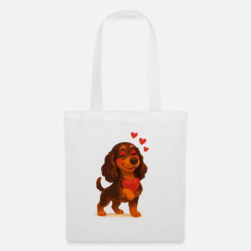 Cocker Spaniel amoureux - Sac en tissu - blanc