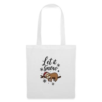 Cuddly Sloth Let it Snow Christmas Motif - Tote Bag - white - Front