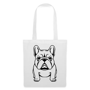 personalisiertes Bulldoggen Geschenk T-shirt  - Stoffbeutel - Weiß - Vorne