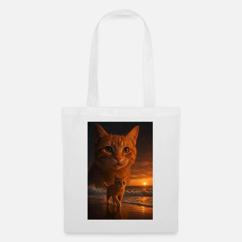 Sunset Cat Double View - Tote Bag - white