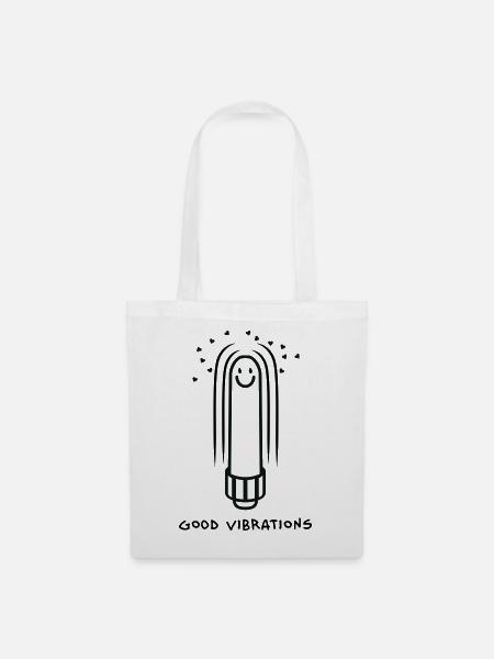 Dildo Vibrator mit guten Vibrationen - Stoffbeutel - Weiß