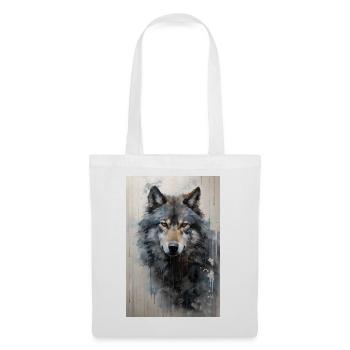 Illustration eines Wolfes - Stoffbeutel - Weiß - Vorne