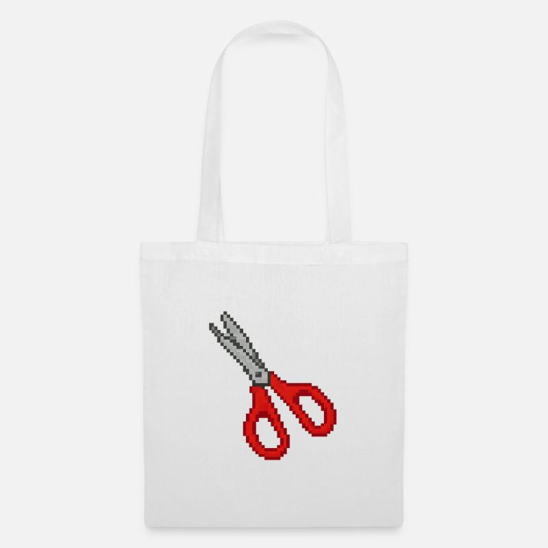 Scissors Retro Red - Tote Bag - white