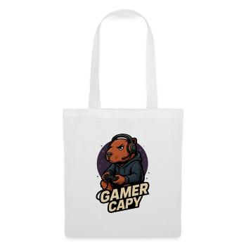 Gamer Capy – Cute Capybara Gamer 🎮
 - Stoffbeutel - Weiß - Vorne