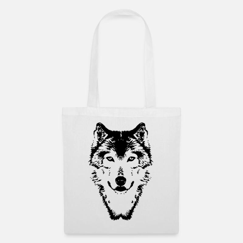 115304478_146018034_wolf - Stoffbeutel - Weiß