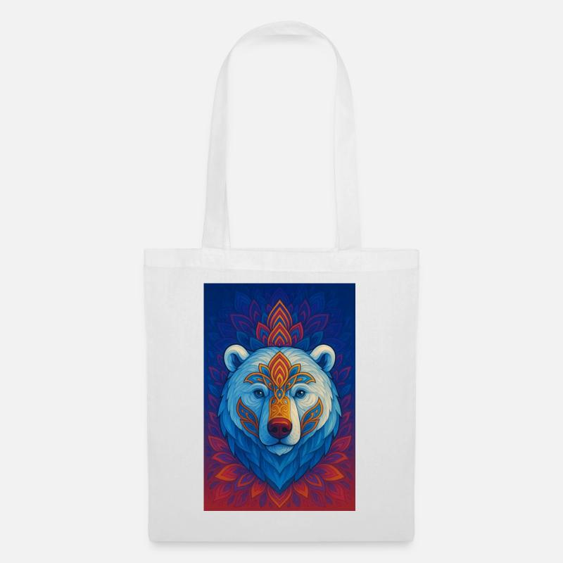 Blue Bear Mandala - Tote Bag - white