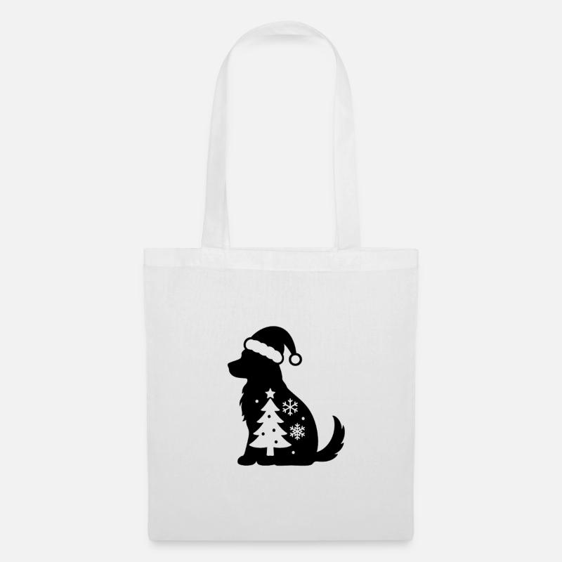 Two snowflakes on black - Tote Bag - white