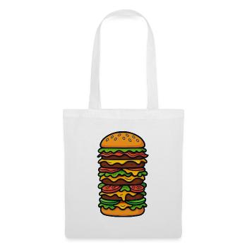 Burger grand XXL - Sac en tissu - blanc - Devant