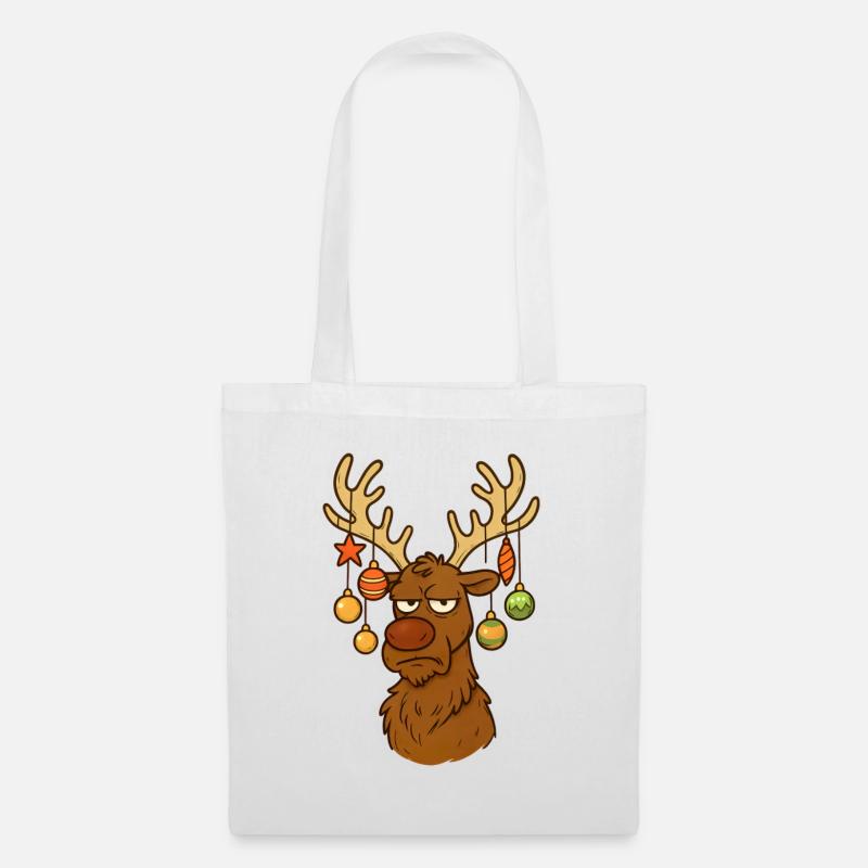 Rentier Hirsch Weihnachten - Stoffbeutel - Weiß