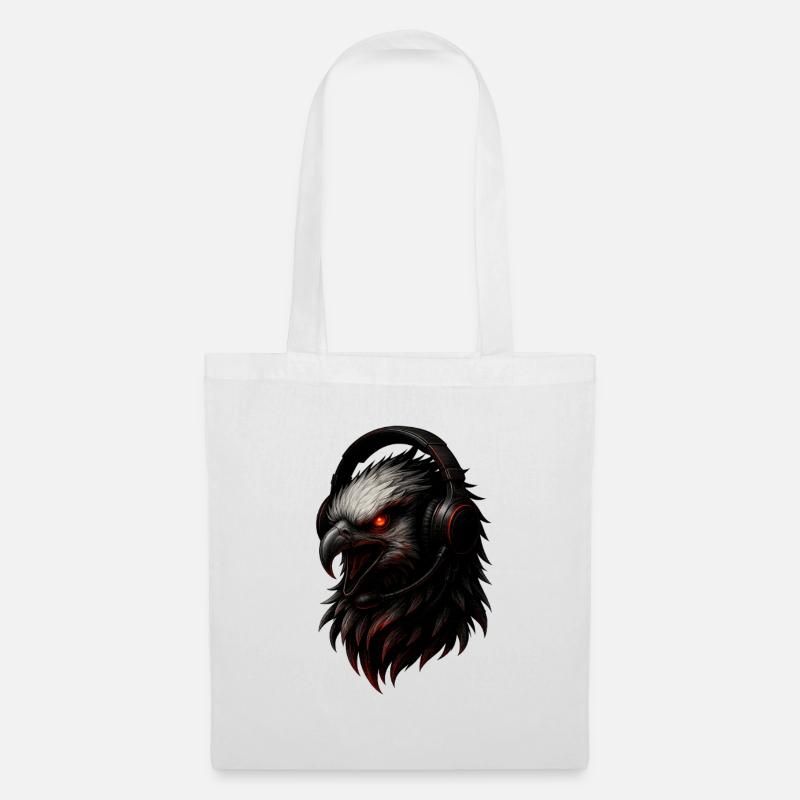 Adler mit Gaming Headset - Stoffbeutel - Weiß