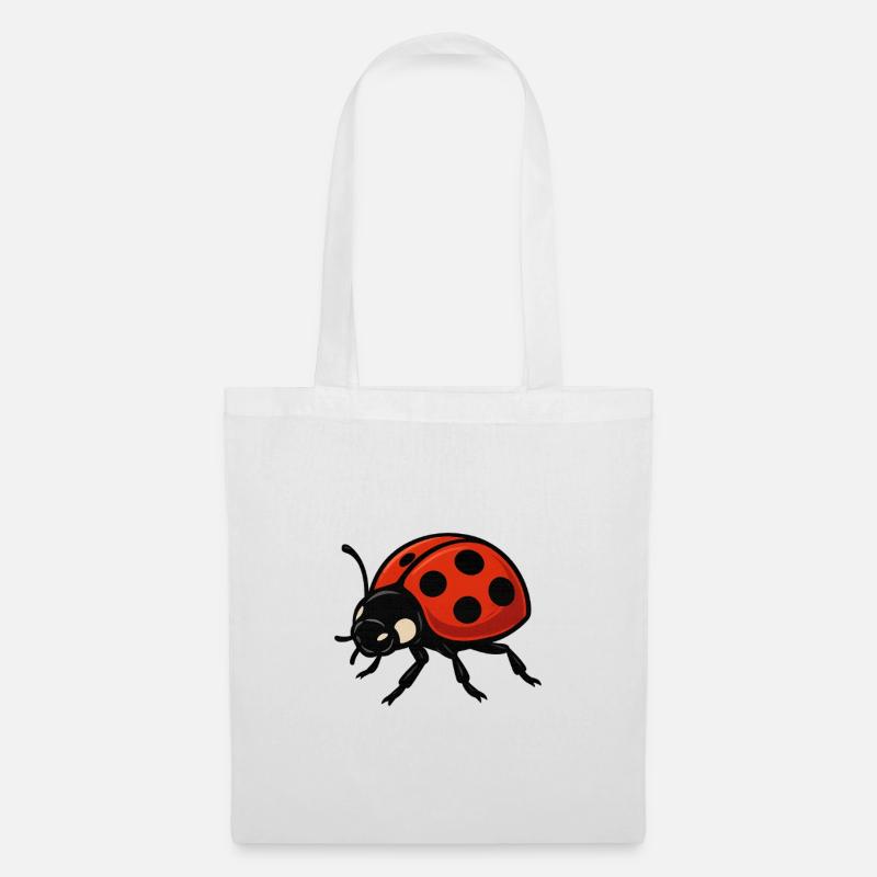 Rote Marienkäfer Ladybug Cartoon - Stoffbeutel - Weiß