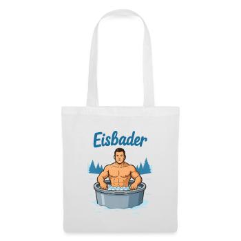 Eisbader Muskelmann im Eisbad - Stoffbeutel - Weiß - Vorne