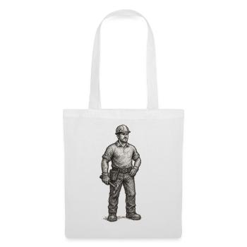 Rough sketch of construction worker with hammer - Tote Bag - white - Front