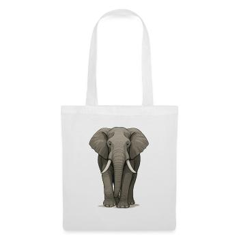 Éléphant majestueux dans des illustrations détaillées - Sac en tissu - blanc - Devant
