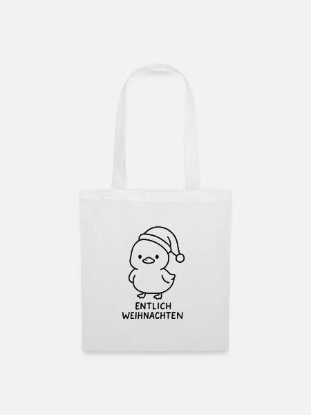 entlich weihnachten - Stoffbeutel - Weiß