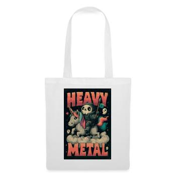 Heavy Metal Knight on Unicorn - Tote Bag - white - Front