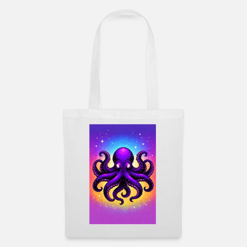 Purpur Kosmischer Oktopus - Stoffbeutel - Weiß