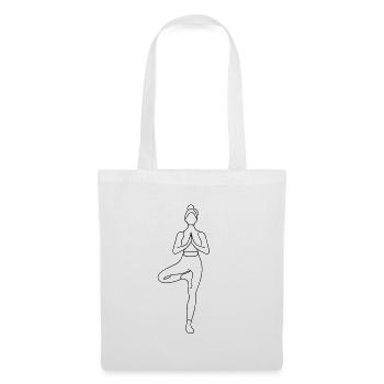 Yoga Silhouette im Lotustritt - Stoffbeutel - Weiß - Vorne