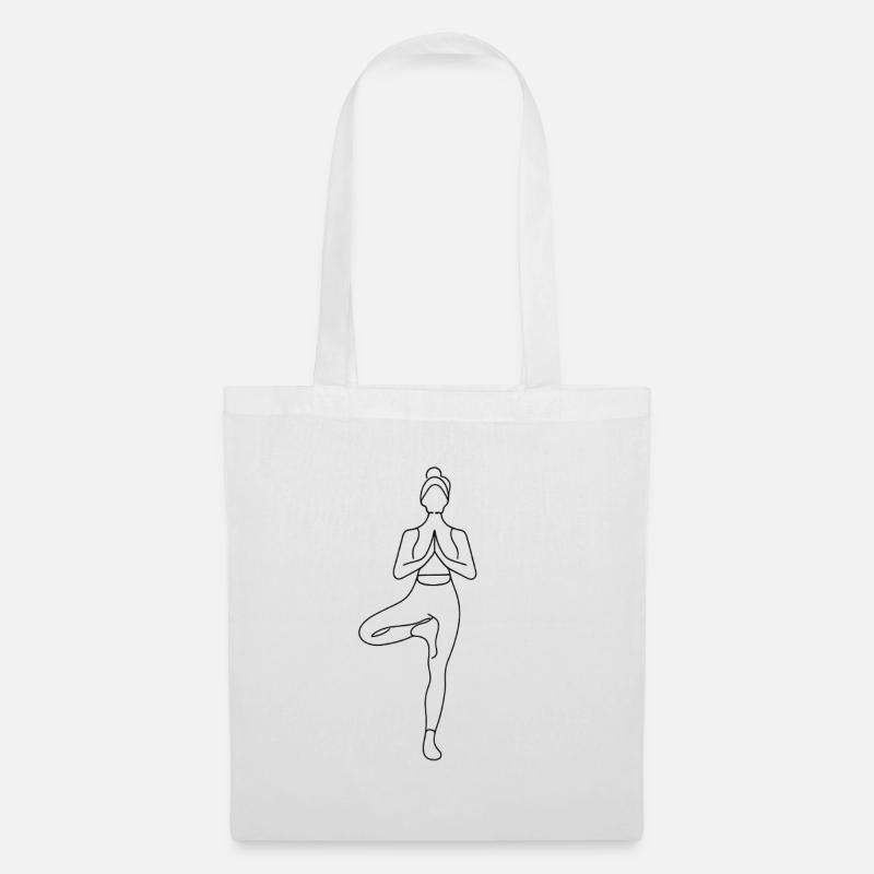 Yoga Silhouette im Lotustritt - Stoffbeutel - Weiß