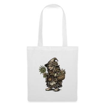 Herb Witch | Harvest witch with basket and herbs - Tote Bag - white - Front