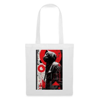 Masque à gaz rouge Graffiti - Sac en tissu - blanc - Devant