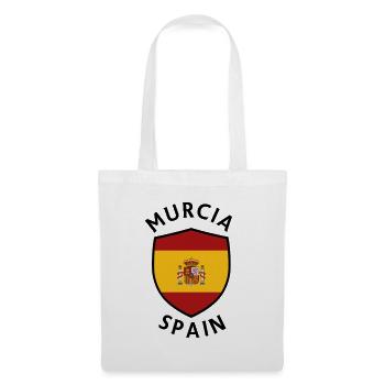 Murcia-Schild unter spanischer Flagge - Stoffbeutel - Weiß - Vorne