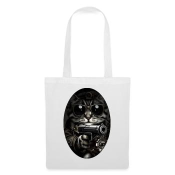 Cat gangster with sunglasses - Tote Bag - white - Front