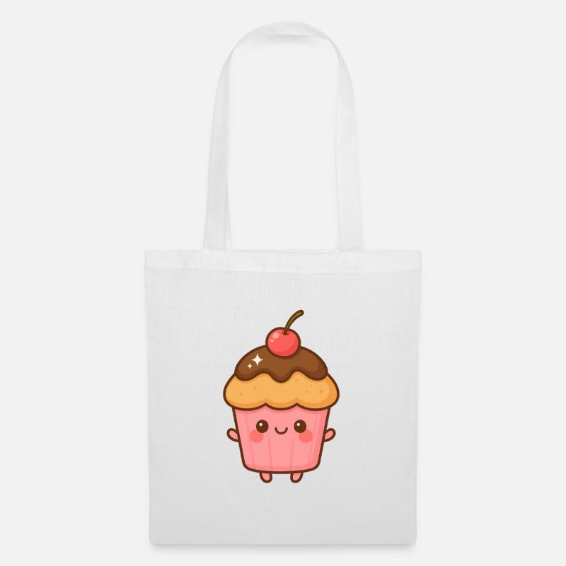 Kawaii pink chocolate cupcake - Tote Bag - white
