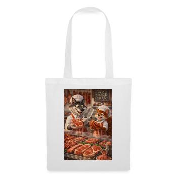 Mr. Wolf and Mr. Squirrel in a butcher's shop - Tote Bag - white - Front