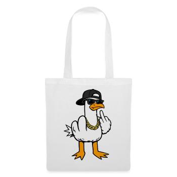 Coole Möwe Lustig Frech Mit Mittelfinger Shirt - Stoffbeutel - Weiß - Vorne