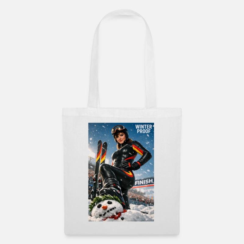 Winter-Sport-Ski-D - Stoffbeutel - Weiß