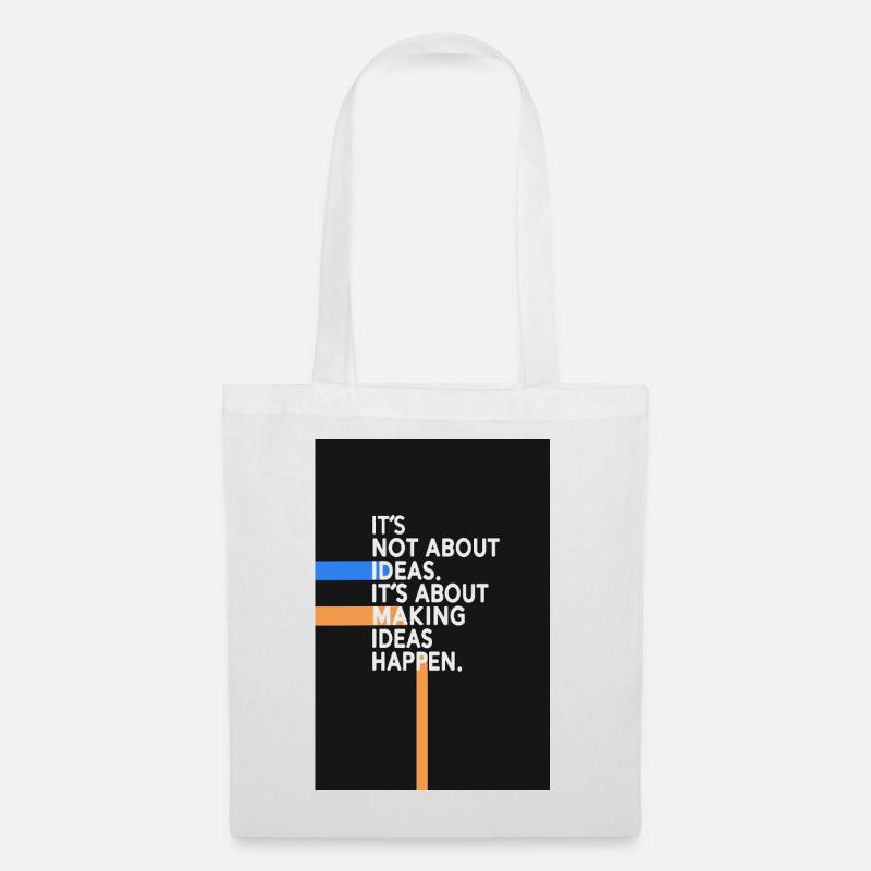 Ideas Happen – Dark Minimal Typografie - Stoffbeutel - Weiß