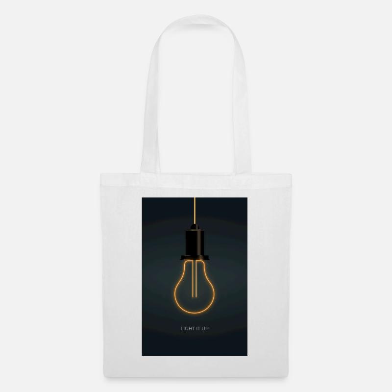 Light It Up – Neon Glühbirne Poster - Stoffbeutel - Weiß