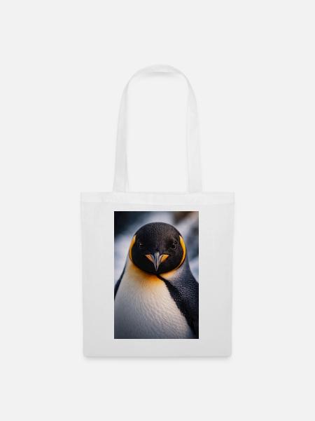 Pinguin Nahaufnahme mit Farbkontrast - Stoffbeutel - Weiß
