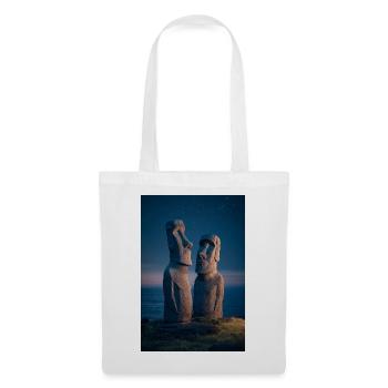 Moai Night Duo Silhouette - Tote Bag - white - Front