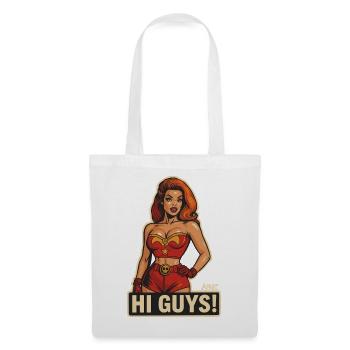 Hi Guys Retro Heroine  - Tote Bag - white - Front