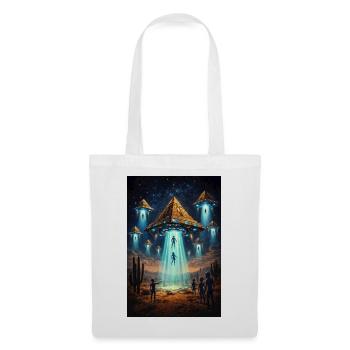 Fusée pyramidale extraterrestre OVNI - Sac en tissu - blanc - Devant