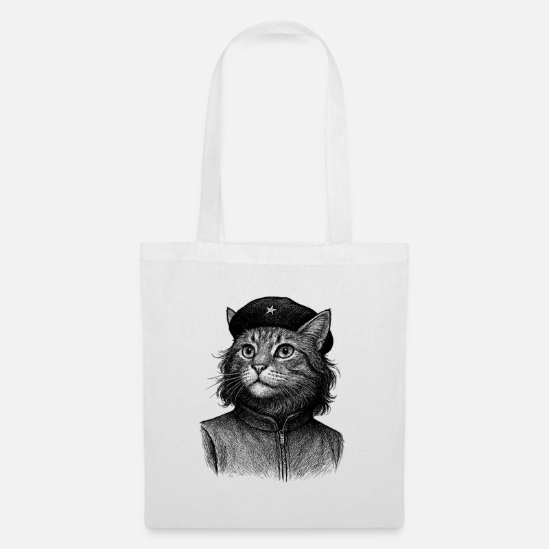Cat with beret - Tote Bag - white