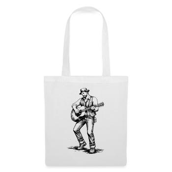 Vintage Gitarrist Noir Illustration - Stoffbeutel - Weiß - Vorne