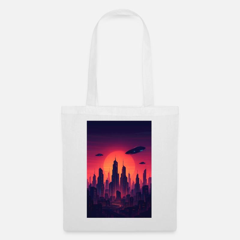 Red Sunset Skyline Future - Tote Bag - white