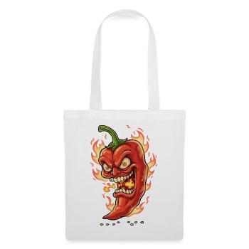 Visage de piment flamboyant - Sac en tissu - blanc - Devant