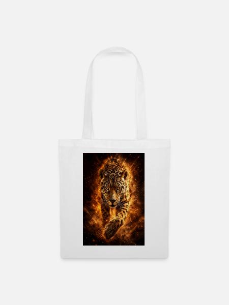 Inferno Leopard Feuer - Stoffbeutel - Weiß